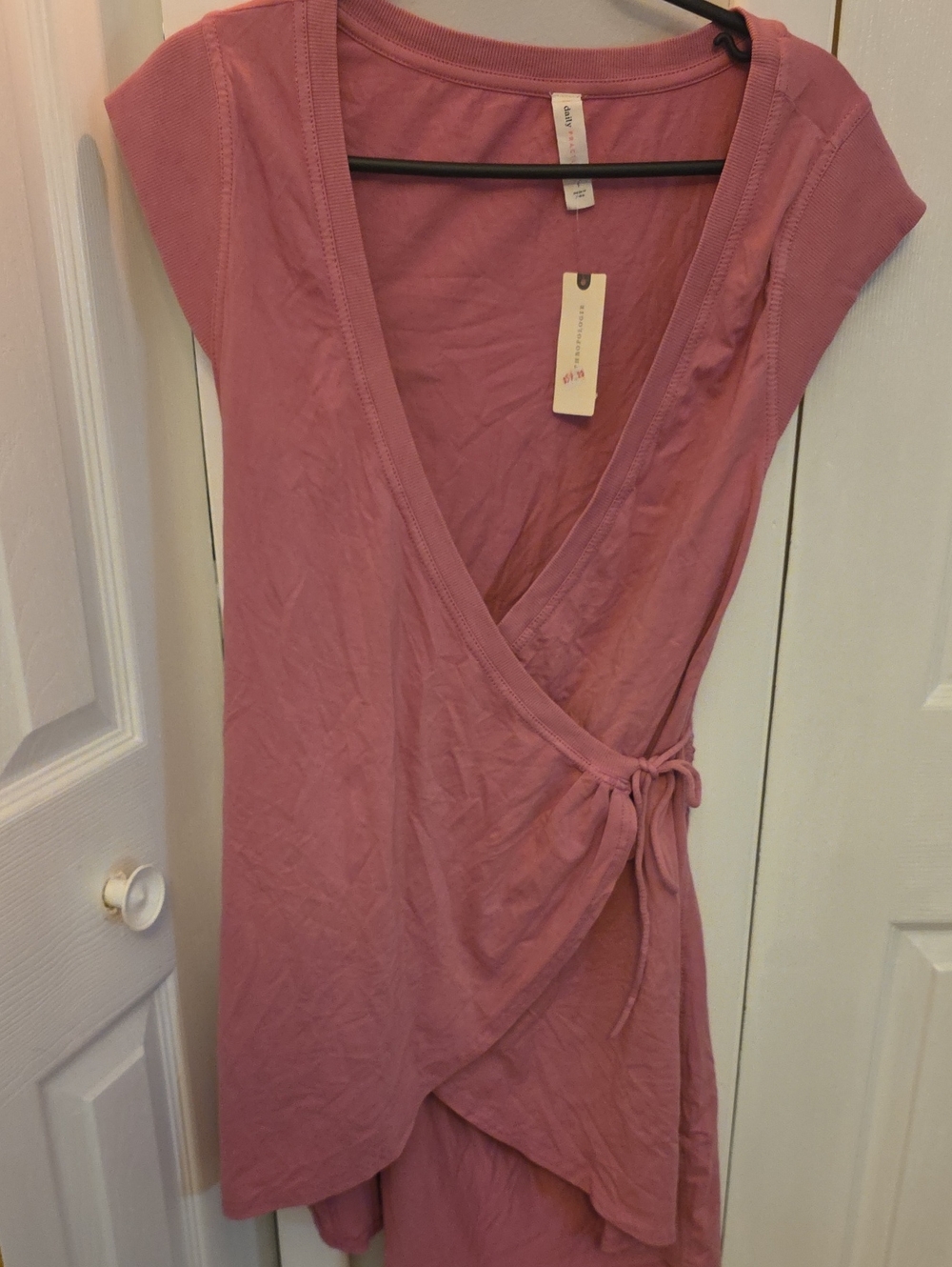 Women’s Wrap Dress - Mauve Pink Tie-Side